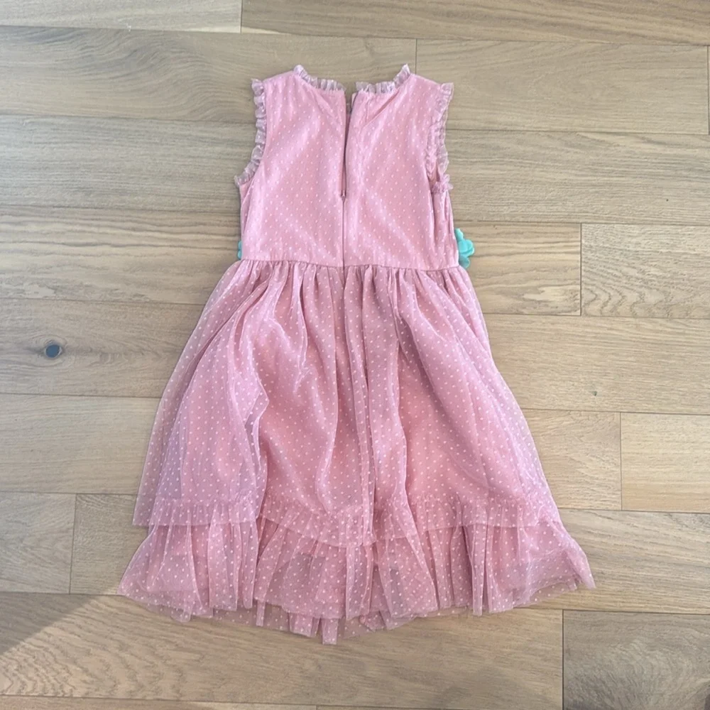 Mini Boden Pink Tulle Dress with Floral Belt detail EUC - Picture 4 of 4